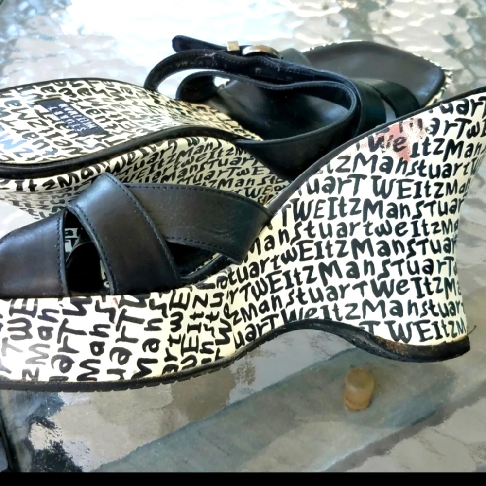 ❤ SALE STUART WEITZMAN VINTAGE Signature Wedge Slide Sandals 8 - Picture 5 of 5